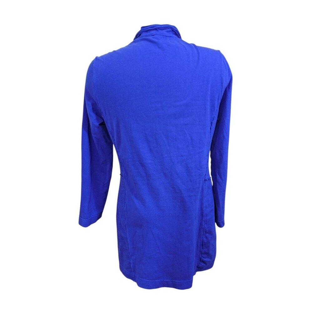 Neon Buddha Lagenlook Tunic Dress Womens Large Blue Black Button Accent Boho - Picture 4 of 6